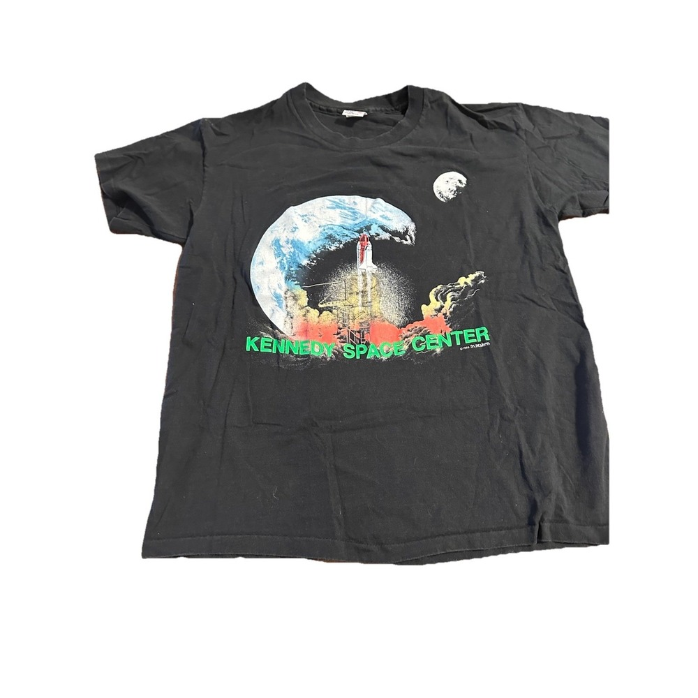 Vintage‎ NASA Shirt XL Kennedy Space Center Shuttle Launch USA 80s Single Stitch